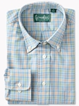 Blue Somelos Plaid Men's Long Sleeve Shirt | Gitman Shirts Collection | Sam's Tailoring Fine Men Clothing