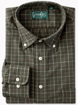 Olive Checked Twill Long Sleeve Men's  | Gitman Shirts Collection | Sam's Tailoring Fine Men Clothing