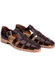 Brown Italian Deerskin Leather Men's Sandal | Belvedere Studio Shoes | Sam's Tailoring Fine Men's Clothing