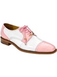 Pink/White Ostrich Leather Batta Dress Shoe | Belvedere Dress Shoes | Sam's Tailoring Fine Men's Clothing