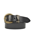 Black Catalina Rivetted Keeper Men's Belt | Lejon Leather Causal Belts | Sam's Tailoring Fine Men's Clothing