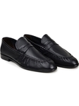 Black Deerskin Upper Men's Penny Loafer | Belvedere Studio Shoes | Sam's Tailoring Fine Men's Clothing