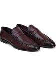 Burgundy Deerskin Upper Men's Penny Loafer | Belvedere Studio Shoes | Sam's Tailoring Fine Men's Clothing