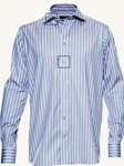 Striped Poplin with White Collar