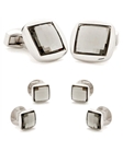 Silver and Onyx Stud Set