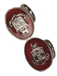 'Peace Sign` Silver Cufflinks and Studs Formal Suite