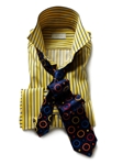 Striped Poplin with White Collar