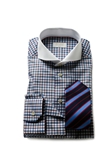 Striped Poplin with White Collar