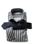 Striped Poplin with White Collar