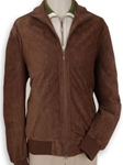 Perforated Suede Bomber Jacket
