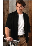 Black Wide Spread Shirt Front Polo
