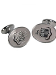 'Peace Sign` Silver Cufflinks and Studs Formal Suite