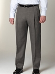 Wool/Cashmere Taupe Pleated Trouser