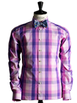 Striped Poplin with White Collar