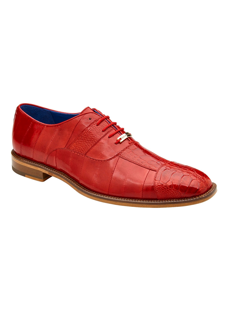Elegant Flame Red & Black Zipper Wingtip Pure Leather Formal Shoes For Men