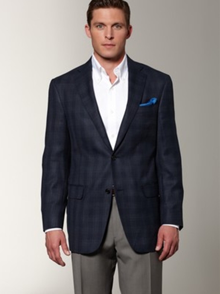 Hart Schaffner Marx Gold Trumpeter Navy Blazer 434750255730