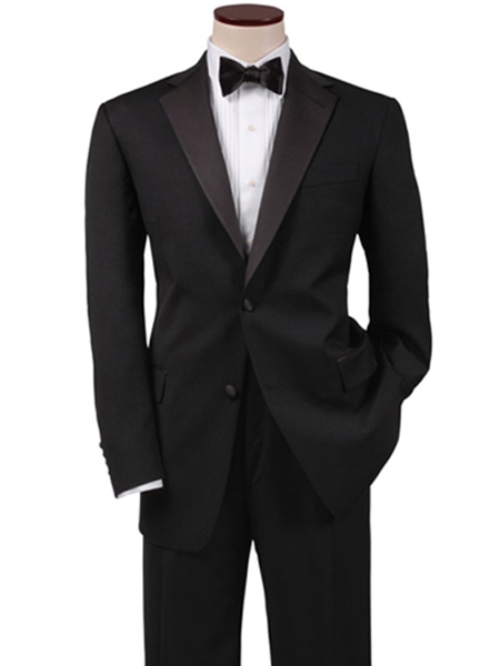 Hart Schaffner Marx Black Satin Notch Lapel Tuxedo 159-510403