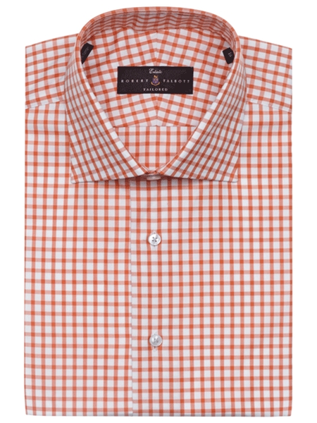 orange and white checkered dress shirt Kevin's Finest 100% Cotton Gingham Shirts Kevin's Fine Outdoor Gear & Apparel
