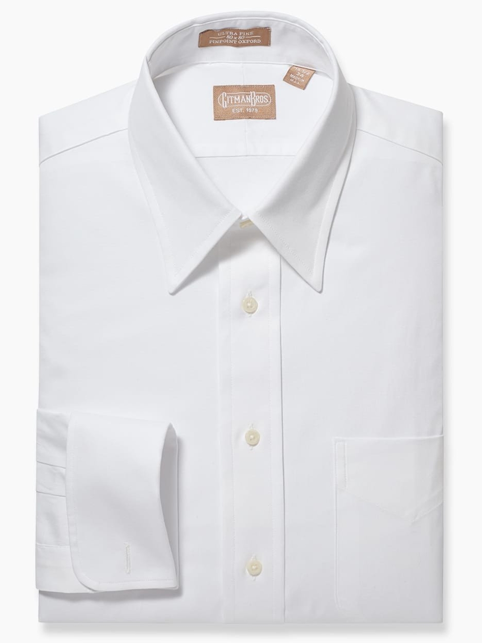 mens white french cuff dress shirts MASON - White Herringbone French Cuff Shirt