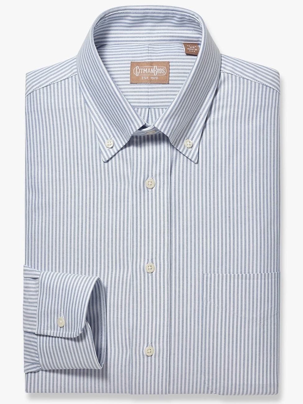 Blue Stripe Button Down Oxford Dress Shirt | Dress Shirts Collection | Sam's  Tailoring Fine Men Clothing