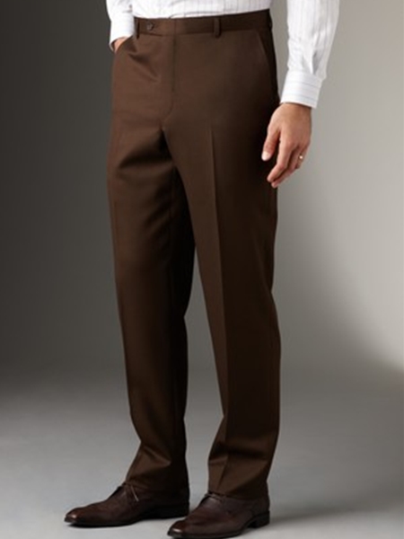 mens chocolate brown dress pants Vtg 1950s Full-Circle Dress & Bolero New Look Brown Dotted Swiss