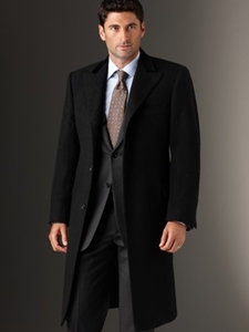 Hickey Freeman Modern Mahogany Collection Black Cashmere Overcoat 682015106001 - Sportscoat | Sam's Tailoring Fine Men's Clothing