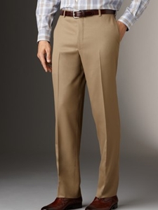 Hickey Freeman Tailored Clothing Modern Mahogany Collection Tan Gabardine Trousers A75015604007 - Pants or Trousers | Sam's Tailoring Fine Men's Clothing
