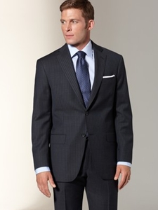 Hart Schaffner Marx Navy Melange Stripe Suit 764311183 - Suits | Sam's Tailoring Fine Men's Clothing