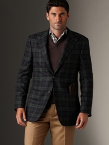 Modern Mahogany Collection Navy Plaid Sportcoat