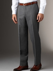 Hickey Freeman Tailored Clothing Modern Mahogany Collection Grey Gabardine Trousers A75015604016 - Spring 2015 Collection Trousers | Sam's Tailoring Fine Men's Clothing