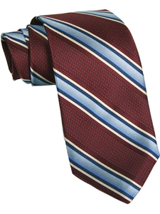 Best of Class Extra Long Handsewn Ombre Satin Stripe Tie in Burgy