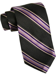 Best of Class Extra Long Handsewn Ombre Satin Stripe Tie in Black