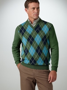 Royal V-Neck Argyle Sweater