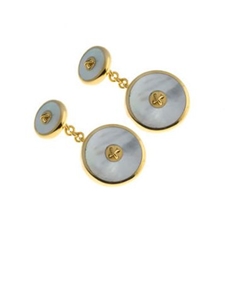 Gold Cufflinks with Double Mother-of-pearl Buttons