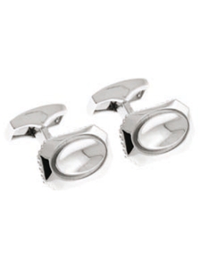 Tateossian London Groove Octagonal Silver Pure CL1069 - Cufflinks | Sam's Tailoring Fine Men's Clothing
