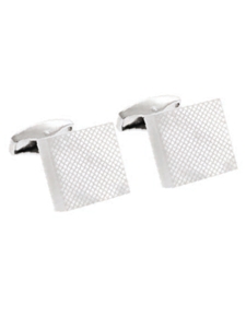 Tateossian London White Mop with Diamond Pattern Silver Quadro Texture CL2266 - Cufflinks | Sam's Tailoring Fine Men's Clothing