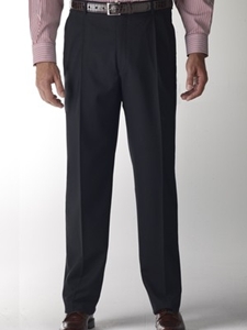 Hart Schaffner Marx Gabardine Black Double Pleat Trouser 535215467719 - Trousers | Sam's Tailoring Fine Men's Clothing