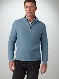 Teal Heather Trophy Collection Elysian Cashmere 1/4 Zip Sweater
