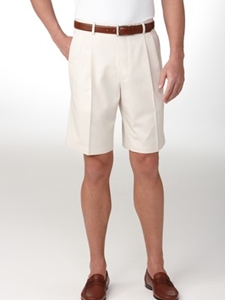 Stone Double Pleat Shorts