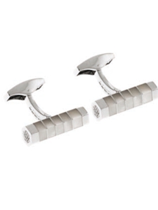 Tateossian London Mother of Pearl Silver Stripe Hexagon Cyclinder CL0981 - Cufflinks | Sam's Tailorinng Fine Men's Clothing