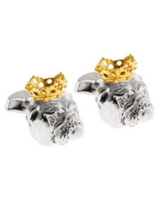 Tateossian London King Bull Dog Silver Kings CL1091 - Cufflinks | Sam's Tailoring Fine Men's Clothing