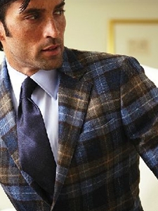 Blue Brown Plaid Sportcoat