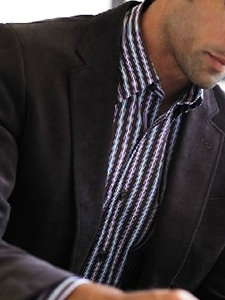 Charcoal with Lavender Pinstripe Custom Suit