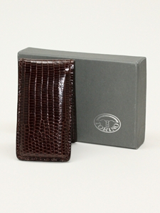 Torino Leather Lizard Magnetic Money Clip - Brown 91102 - Leather Wallets | Sam's Tailoring Fine Men's Clothing