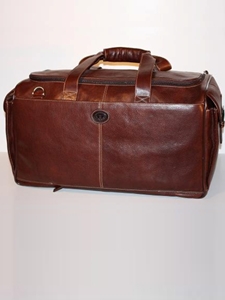 Burnished Brown Sport Duffel in Tumbled Leather