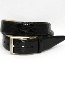 Black Glazed South American Caiman Belt 50760 - Torino Leather Exotic Belts | Sam's Tailoring Fine Men's Clothing