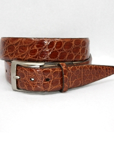 Cognac Glazed South American Caiman Belt 50767 - Torino Leather Exotic Belts | Sam's Tailoring Fine Men's Clothing