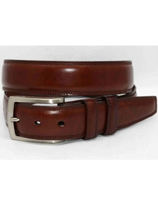 Torino Leather Chili Burnished Veal Belt 55077 - Dressy Elegance Belts | Sam's Tailoring Fine Men's Clothing