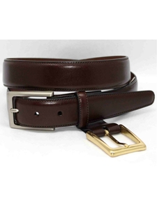 Torino Leather Cordovan Kipskin Belt with Double Buckle Option 55206 - Dressy Elegance Belts | Sam's Tailoring Fine Men's Clothing