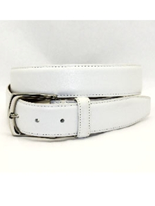 Torino Leather Burnished Tumbled Leather Belt - White 61554 - Dress Casual Belts | Sam's Tailoring Fine Men's Clothing